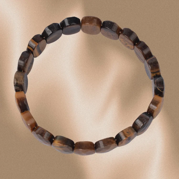 Tiger Eye Oval Shape Faceted Cut Bracelet